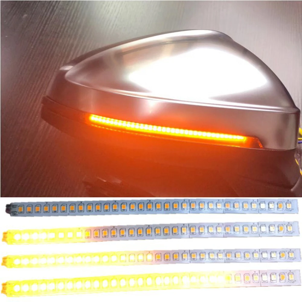 

Light 2pcs Rear View Streamer Strip 15CM LED 28SMD Rear Mirrors Flexible Flowing Turn Signal Strip Dynamic