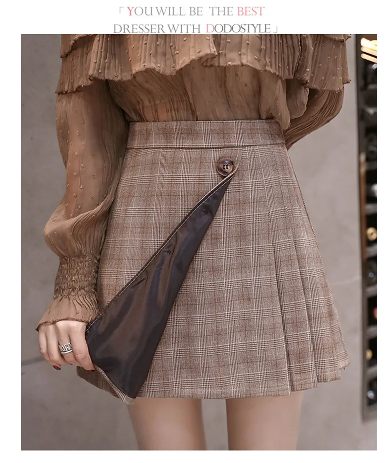 Юбки faldas mujer женские осенне-зимние moda harajuku плиссированные клетчатые плисады клетчатые Мини Короткие микро сексуальные пляжные юбки