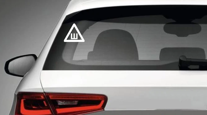 Inverted E Letter Surrounded By Triangles Car Decals For Window Logo Detachable Art Mural FA274 | Stickers