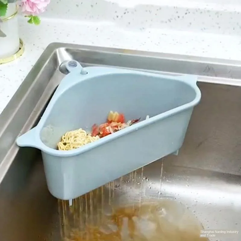 Kitchen Triangle Sink Filter Drain Vegetables and Fruit Basket Suction Cup Sponge Rack Storage Tool | Обустройство дома