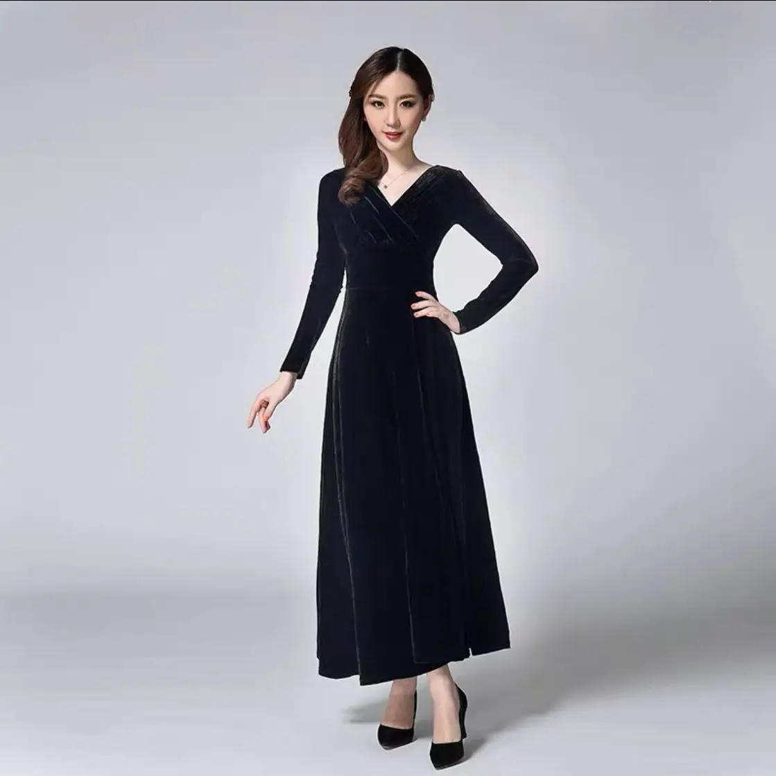 Женское Клубное вечерние нее танцевальное платье женское свободное бархатное