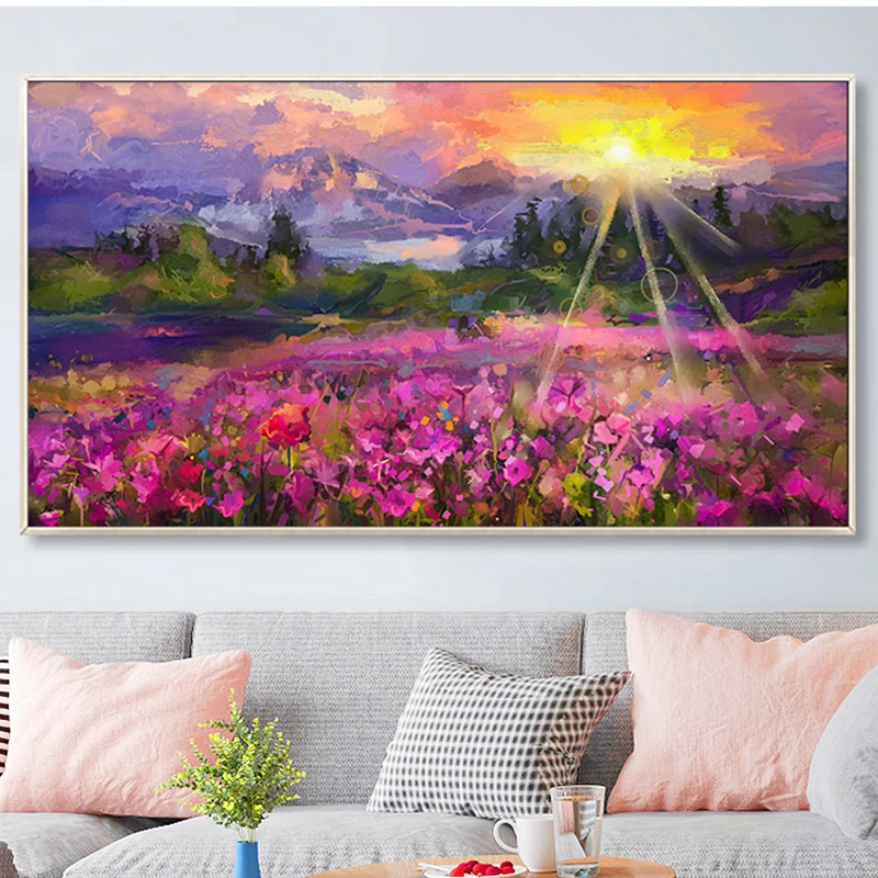 

100% ручная роспись Абстрактный Цветочный пейзаж Картина на холсте настенное искусство без рамки картина украшение для живой комнаты домашн...