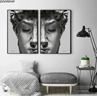 Плакаты и принты статуи Дэвида, черно-белые, скандинавские, современные картины на холсте, черный художественный плакат, настенное украшение для дома и офиса