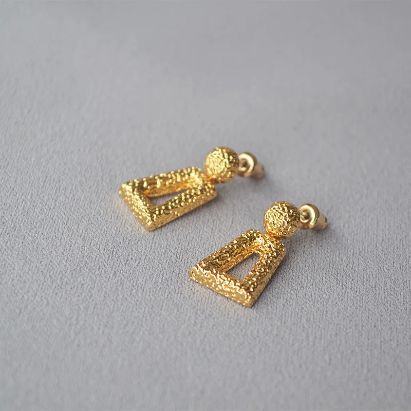 

2021 New 925 Sliver Square Small Earrings for Women Vintage Geometric Earrings Statement Drop Earrings Wholesale