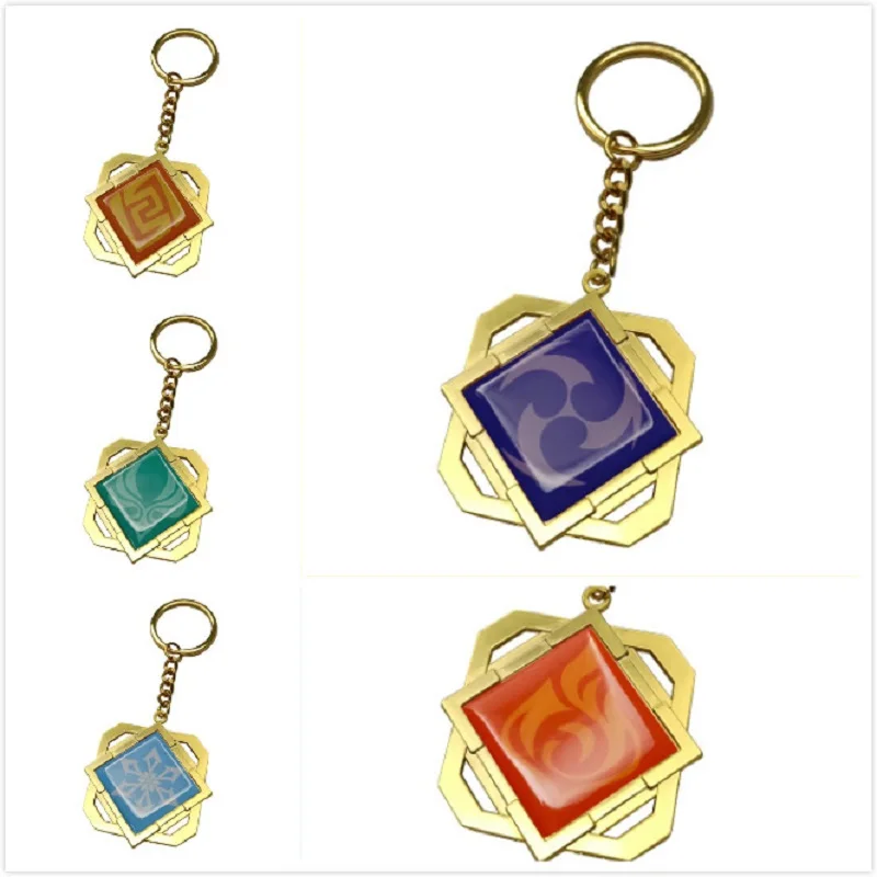 

New Genshin Impact Element Key Chain Eye of God 7 Element Weapons Bag Pendant Keychain Valentines Day Gift for Boyfriend
