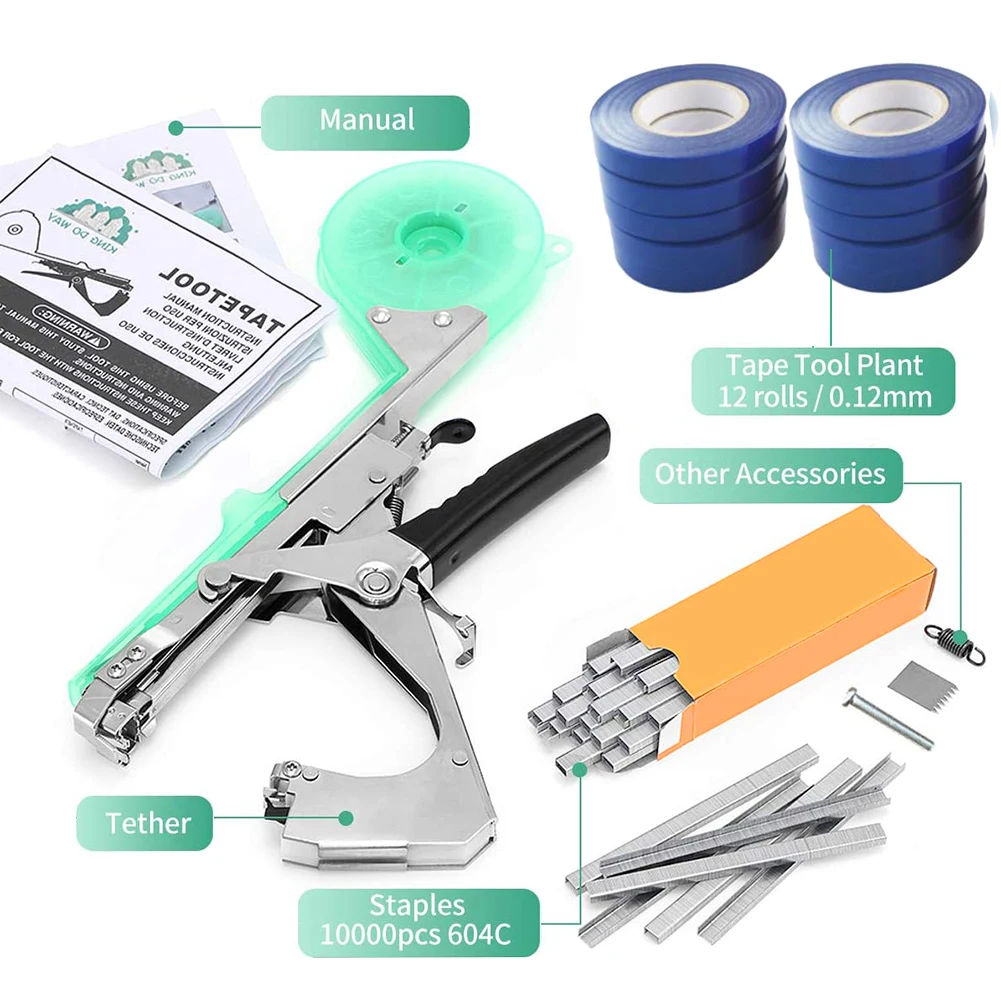

Garden Tools Tying Machine Hand Plant Tying Tapetool Set Plant Tying Tape Tool With Nail Set For Fruit Flower Vegetable Tomato