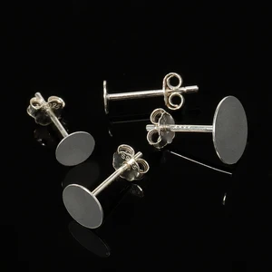 Круглые заготовки для сережек-гвоздиков, из чистого серебра 925 пробы, 34568 мм, 20 шт.