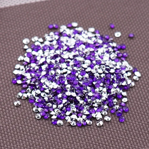 Purple Silver Хит 1000 шт 4,2 мм Акриловые Алмазные хрустальные блестящие прозрачные конфетти для свадебной вечеринки Конфетти украшения стола разлетающиеся бусины - Цвет: Purple Silver