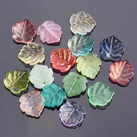 10pcs 15x14mm leaf shape lampwork petal crystal glass loose crafts beads top drilled pendants for earring jewelry making diy