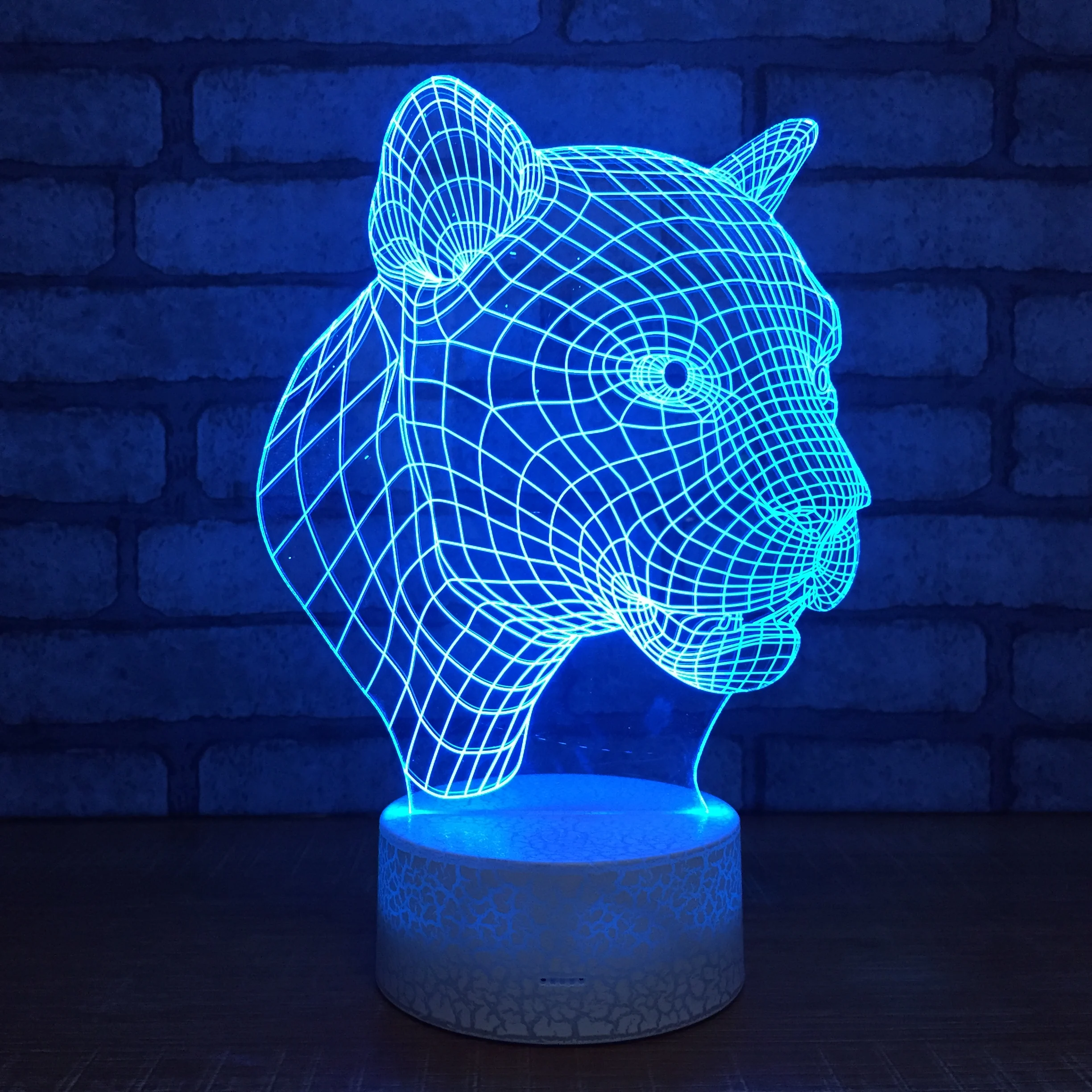 Гепард Леопард 3D светодиодный ночсветильник USB спальня гостиная бар атмосфера