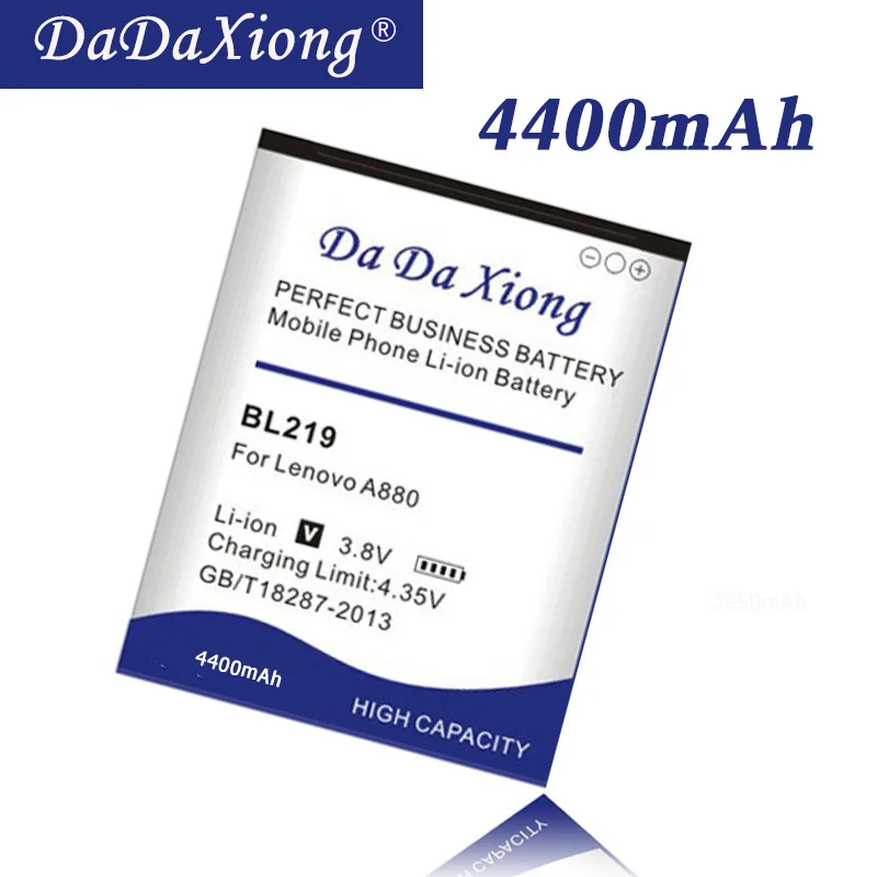 Аккумулятор Da Xiong 4400 мАч BL 219 BL219 для Lenovo A880 S856 A889 A890e S810t A850 + A916 аккумулятор телефона