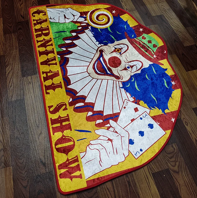 

80x120cm Fun Clown Carnival Show Hallowe Xmas Party Floor Mat Rug Doormat Carpet Bedroom Living Room Outdoor Non-slip Mat