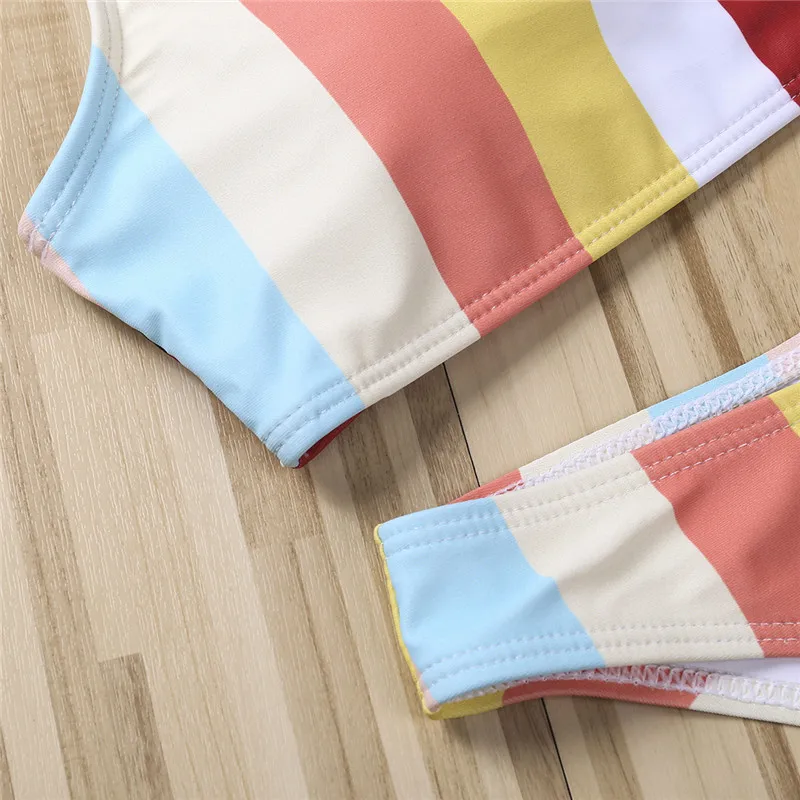 Бикини 2021 для женщин в разноцветную полоску комплект бикини Лето бандажный