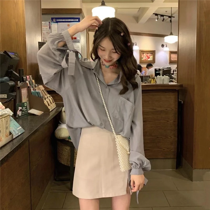 Новинка весна осень 2021 шифоновое платье Топ с длинным рукавом солевая рубашка