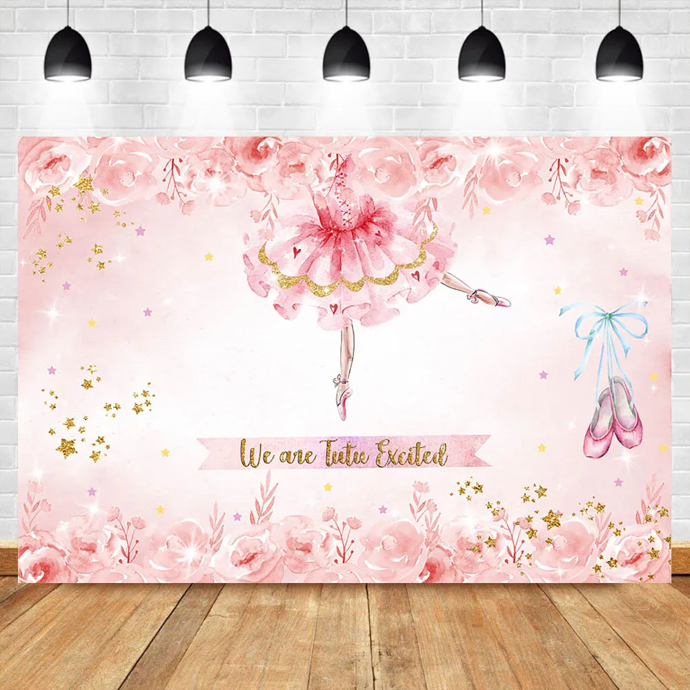 Балетный тематический фон для дня рождения новорожденного малыша фото розовый