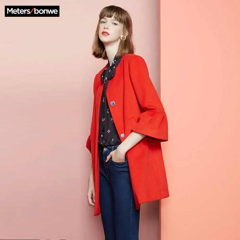 Metersbonwe Женское пальто верхняя одежда зимняя с расклешенными рукавами Модное
