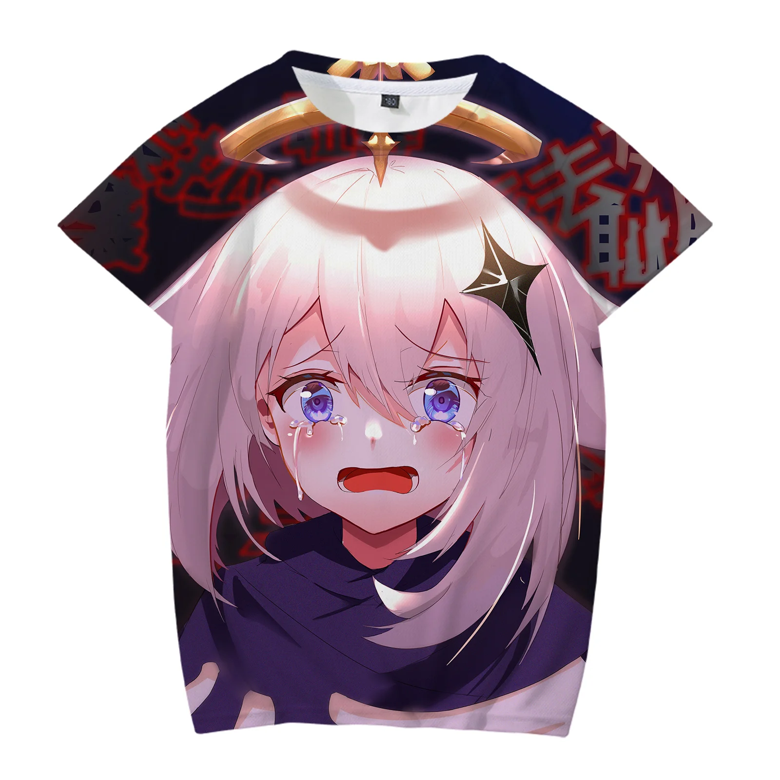 

Летняя Детская футболка с 3D-принтом Genshin Impact, Повседневная модная футболка из полиэстера в стиле Харадзюку с короткими рукавами для мальчик...