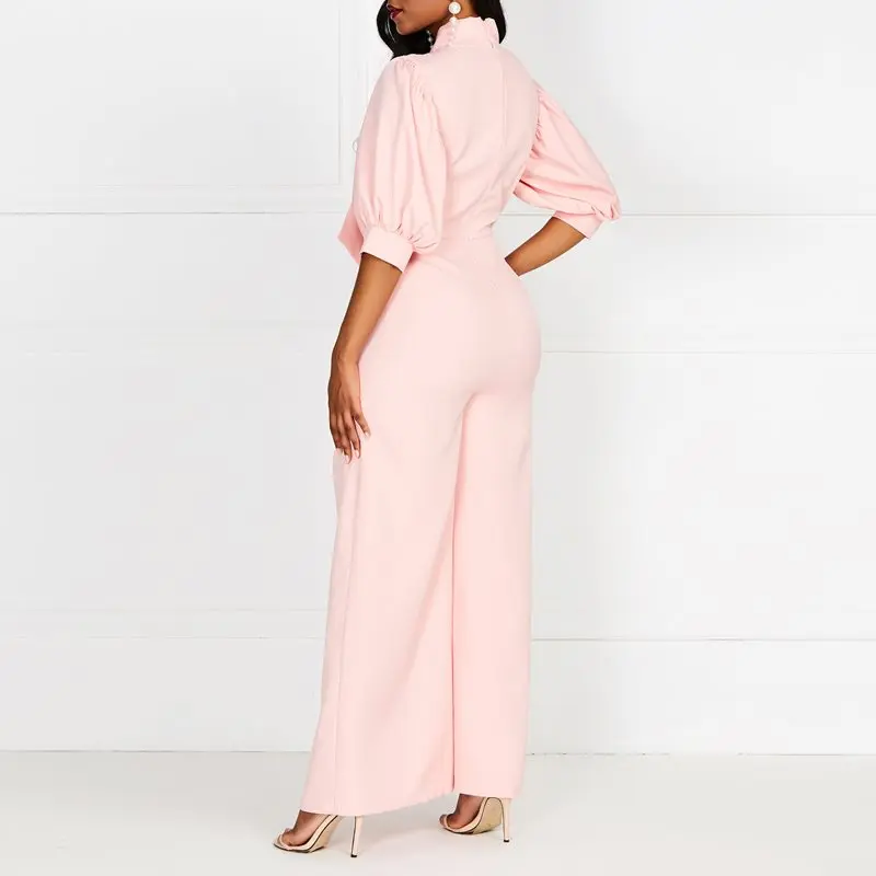 Женские винтажные комбинезоны с высокой талией в африканском стиле розовые