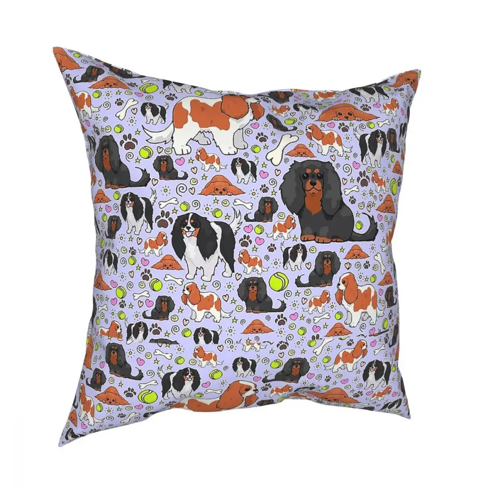 

Квадратный чехол с изображением собаки Чарльза спаниеля, для дивана, кавалер Кинг-спаниель, для повседневной подушки, чехол