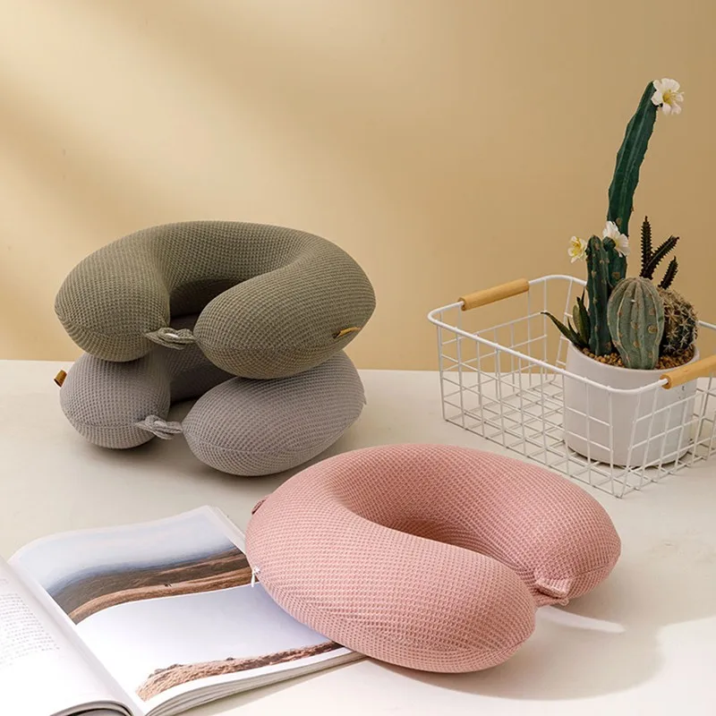 

Mesh Memory Foam U-Shaped Neck pillow Car Airplane Cervical Protect Travel pillow Soft Bedding Outdoor Relax Comfortable Cushion