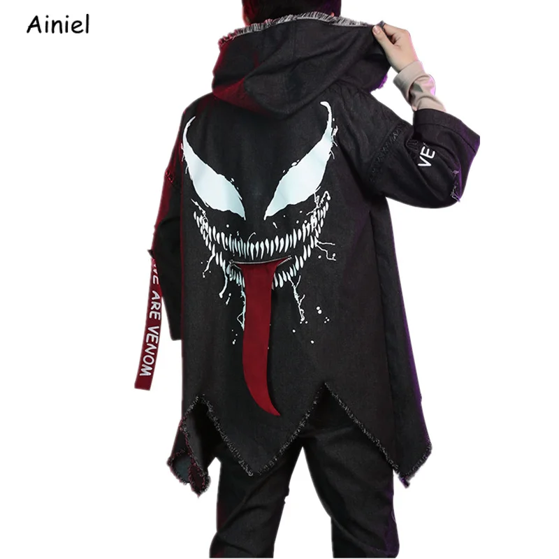 Новая футболка Veno костюмы для косплея Черная Мужская ветровка куртка пальто