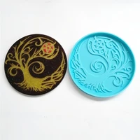 coaster mold round non stick soft tree coaster epoxy cup mat casting silicone mould for craft diy casting mold cup coaster mold