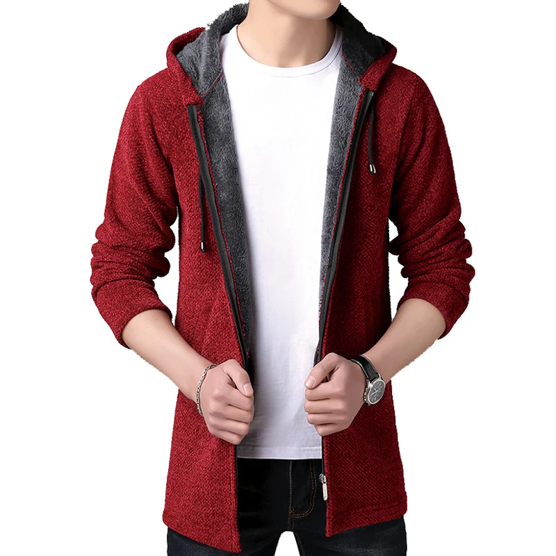 Новинка зимы 2019 мужские свитера с капюшоном пальто Модный повседневный