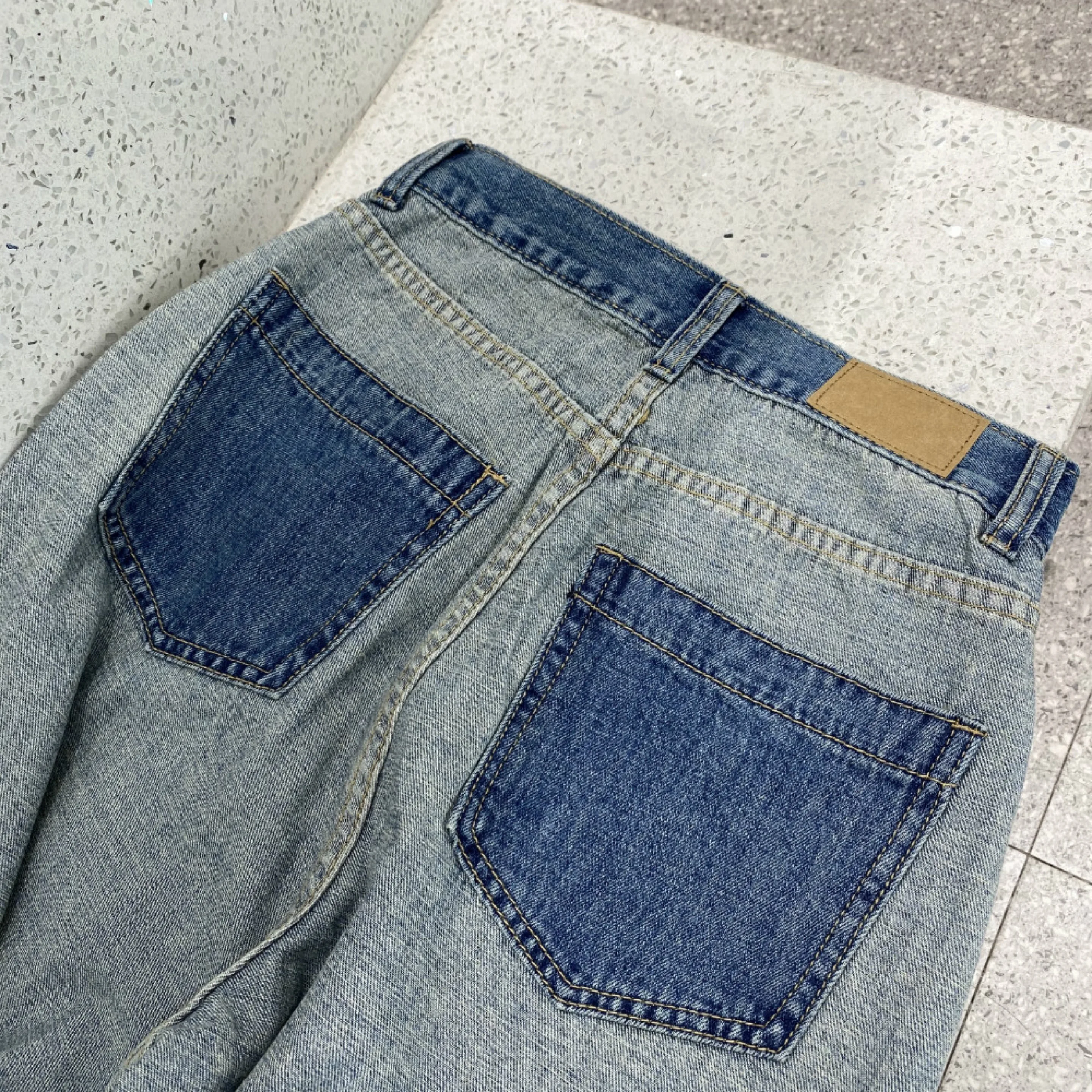 

New Fashion For Spring/Summer Women Jeans Back-To-Back Design Loose High Street Hip-Hop High-waisted Straight Daddy Pants