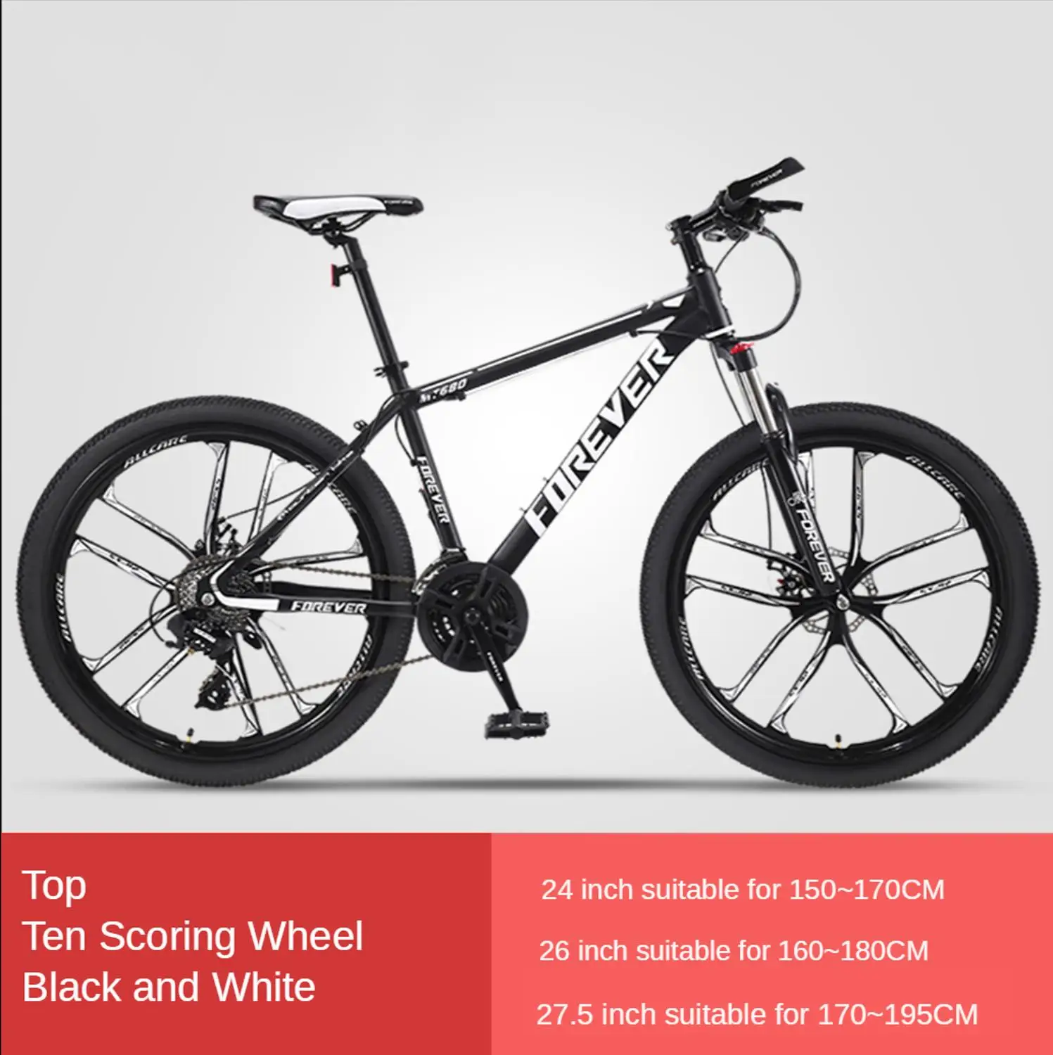 

Mountain Road Bike 26/24/27.5 Inch 30 Speed Dual Disc Brake High Carbon Steel Frame Off Road Bicycle Adult Men Women