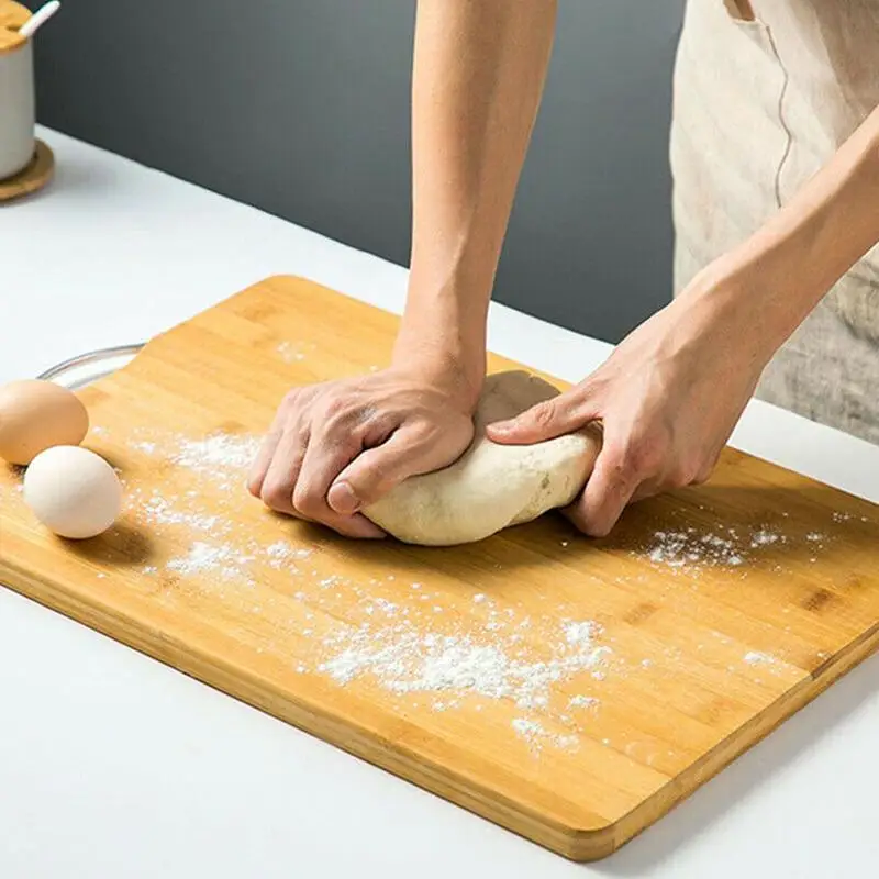 Разделочная доска из натурального бамбука для кухни по дереву нескользящая мяса