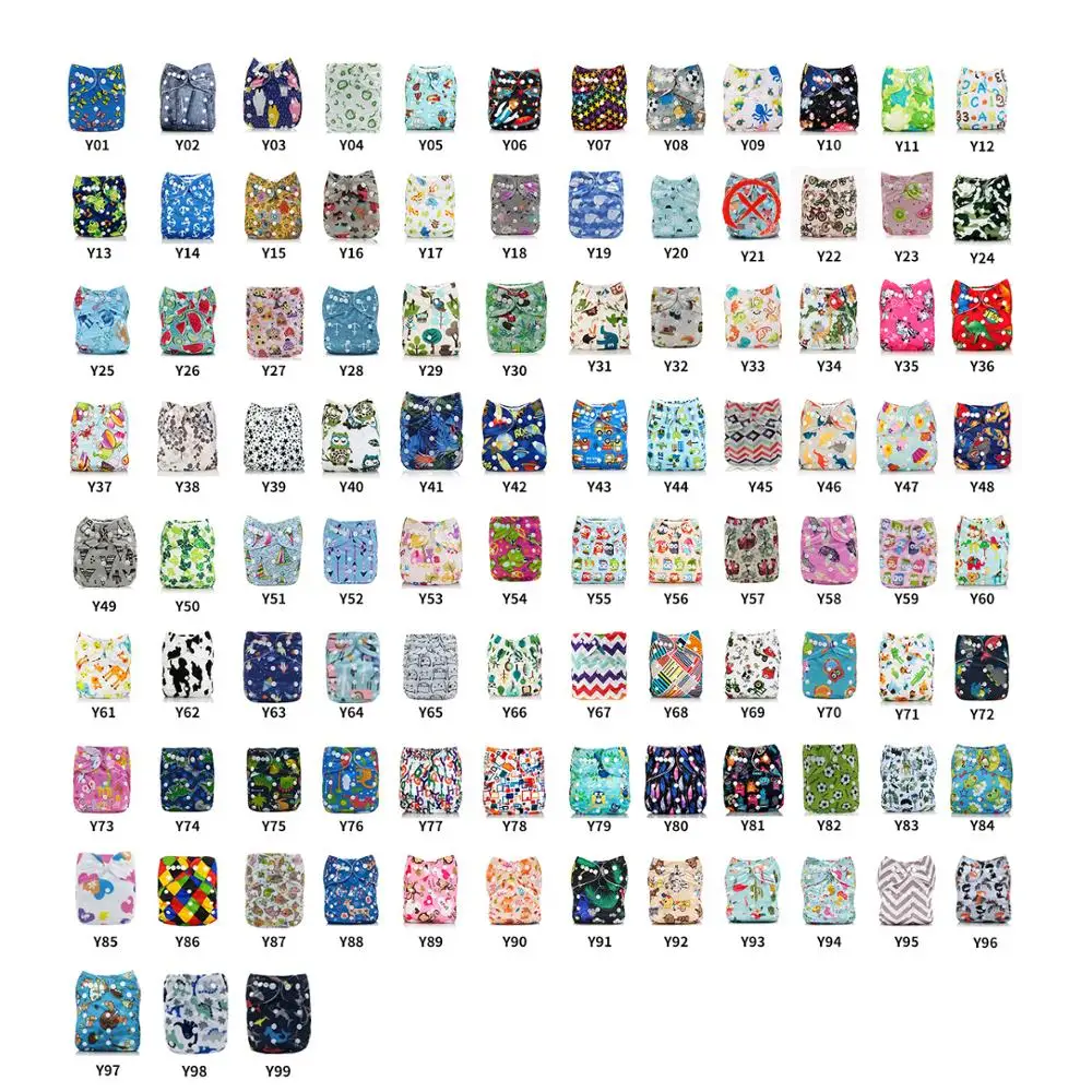 Многоразовые детские тканевые подгузники моющиеся картонные с кошками зеленые