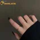 Модное кольцо BONLAVIE из 3 частей, модное кольцо на указательный палец в простом холодном стиле.