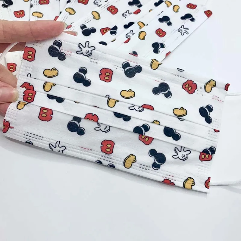 10/50 шт. одноразовые маски для лица с рисунком Микки Мауса|Маски| |