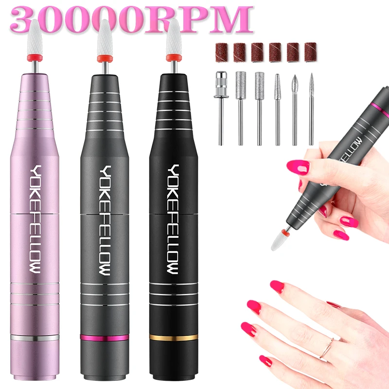 

30000RPM USB Nail Drill Machine For Acrylic Nail Gel Polish Milling Smoothing Calluses Manicure Machine Nail Art Salon Equipment