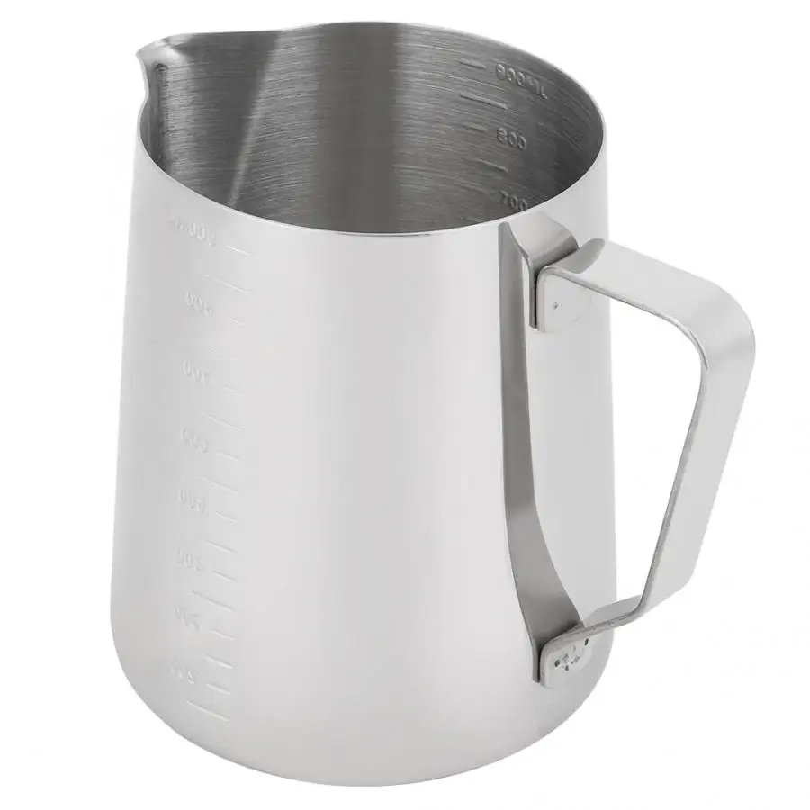 Stainless Steel Coffee Stencils Milk Frothing Jug Cup Coffee Milk Pitcher With Scale for Latte Art Kitchen Accessories