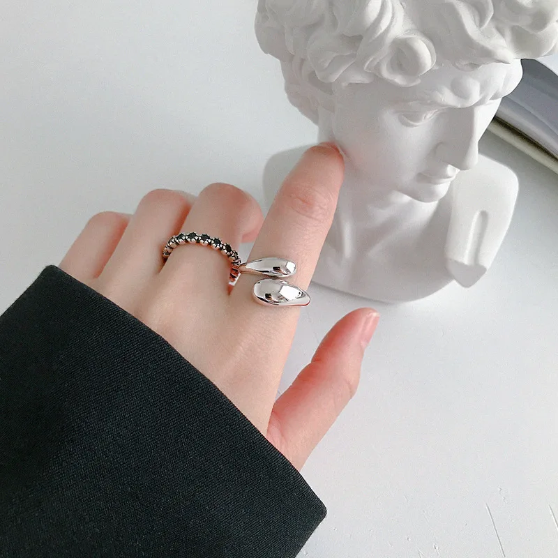 AsinLove 18k золото минималистский гладкой капли воды кольца реальные 925 пробы