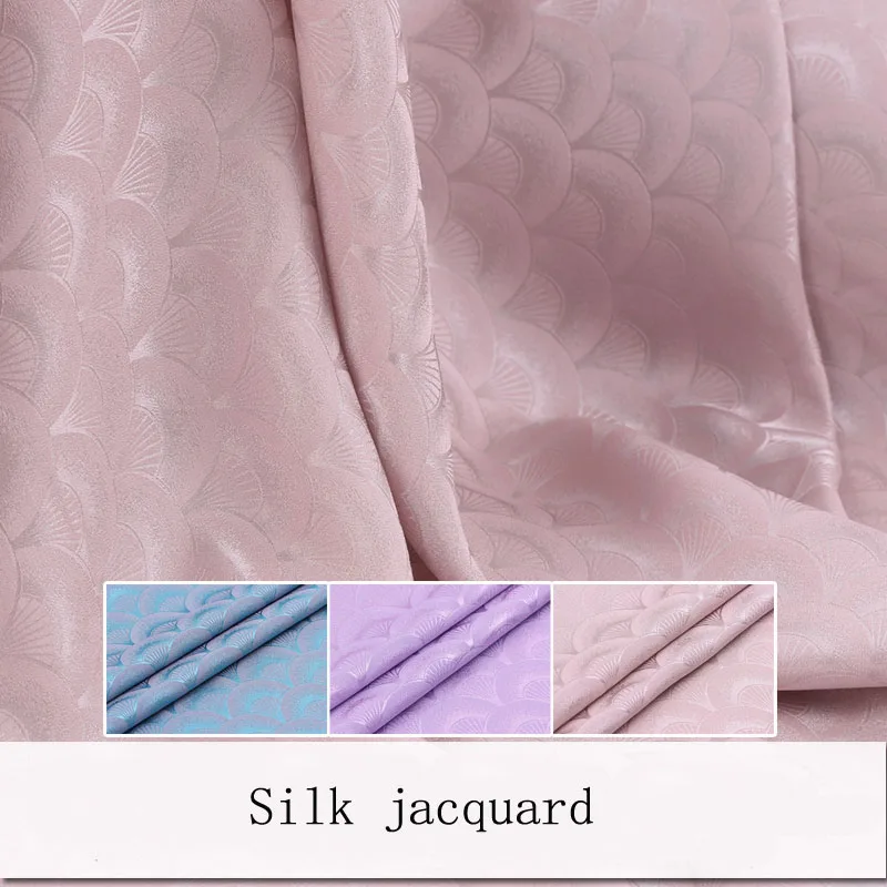 Вентилятор с таблицей тяжелый Шелковый креп жаккардовый ткань для платья telas por