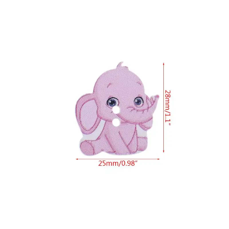 Деревянные пуговицы в виде слона 50 шт. 2 отверстия скрапбукинг поделки сделай сам