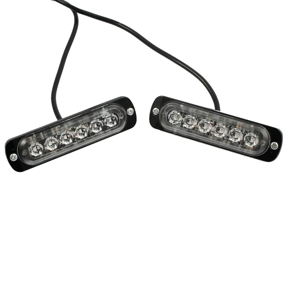 Justech 2x12 v 24v Янтарный стробоскоп 6 светодиодный фонарь оранжевый гриль пробоя машинка с подсветкой аварийный светильник