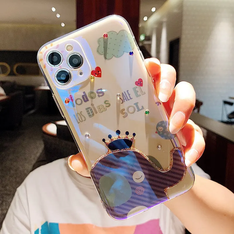 

Suitable for iPhone12pro animal xs/max 11mini Epoxy mobile phone case all-inclusive soft shell cute cartoon for iphone 11 case