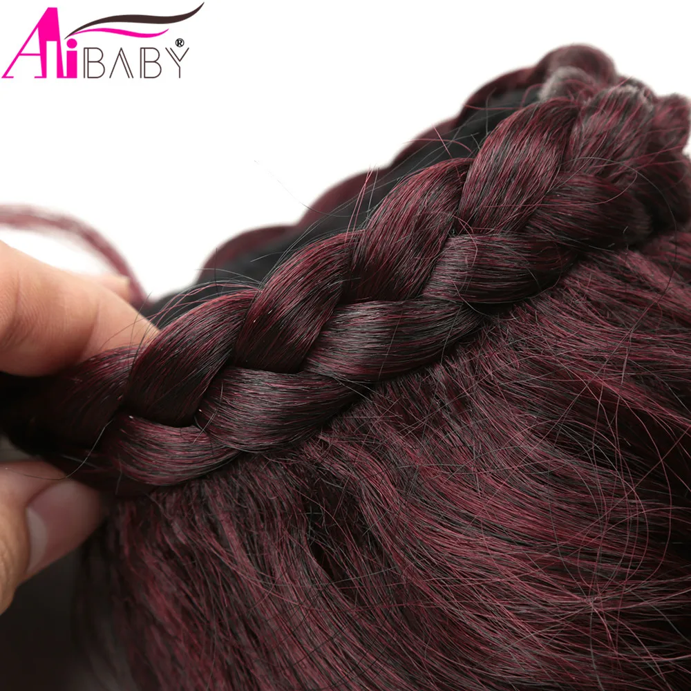 16 дюймов изогнутый хвост клип в наращивание черный красный Цвет синтетический