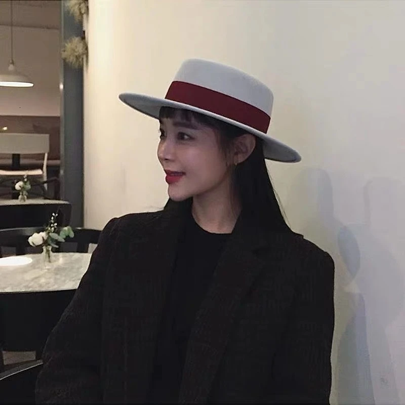 Женская фетровая шляпа VRIGINER осенне зимняя из 100% шерсти с широкими полями и