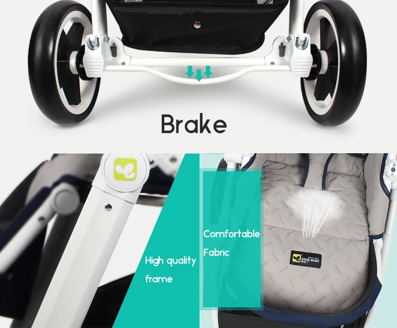 Coolbaby/детская коляска с высоким пейзажем в европейском стиле, двухнаправленная, Противоударная, портативная, детская коляска