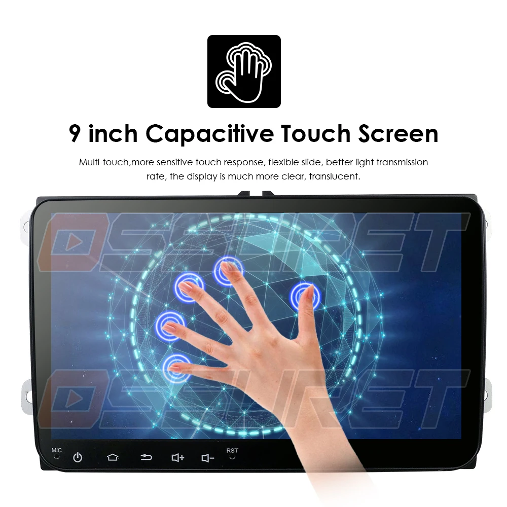 Автомобильный мультимедийный 2 Din автомагнитола gps Android 9 для VW/Volkswagen/POLO/Golf/Skoda/Octavia/Seat/Leon навигационная магнитола