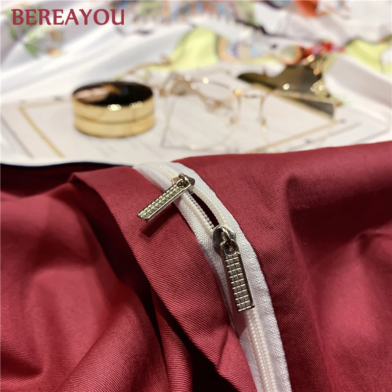 6 шт. роскошные комплекты постельного белья хлопок европейский стиль с принтом