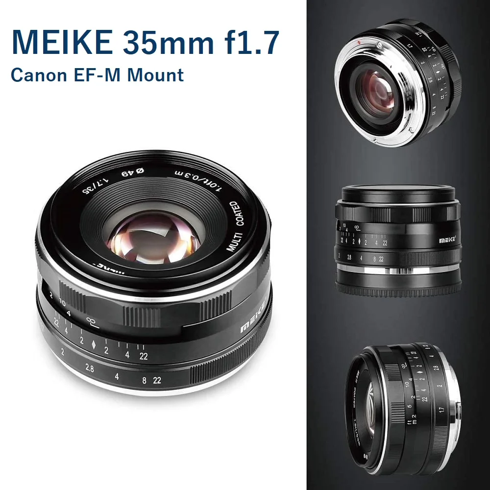 

Meike 35mm f1.7 large Aperture Manual Focus lens APS-C for Canon EOS M1 M2 M3 M6 M10 M50 M6II M200 M100 Mirrorless Camera