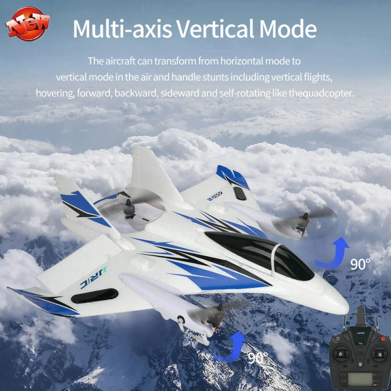 Бесщеточный планер с неподвижным крылом 2 4G 6CH 3D 6G VTOL трюки RC Многофункциональный
