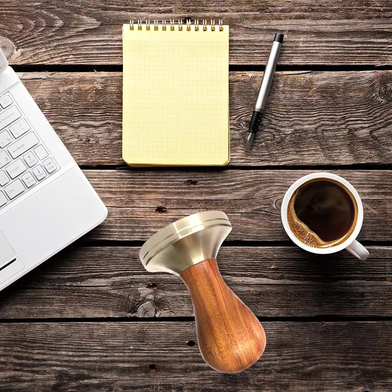 

Wooden Espresso Coffee Tamper 51mm/58mm Stainless Steel Flat Base tamper for coffee barista tools coffee accessories portafilter