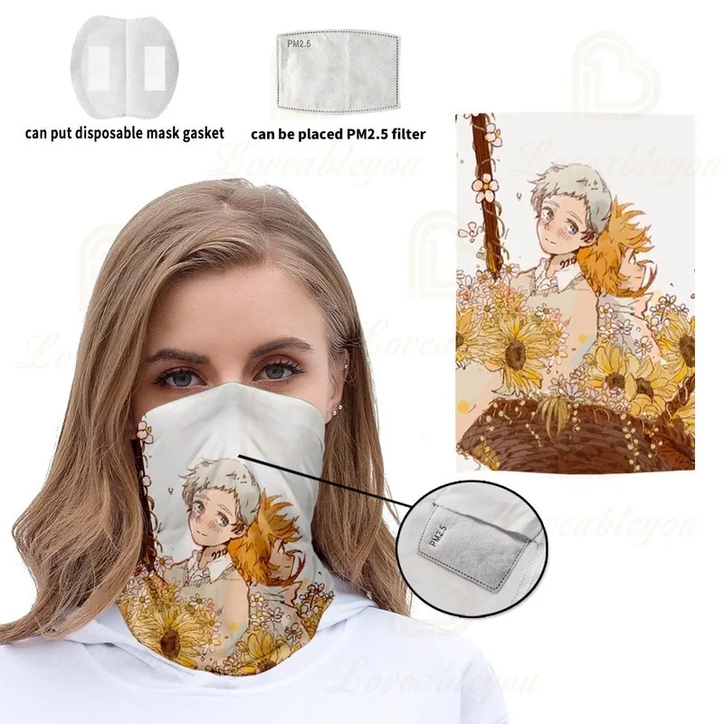 

3D Seamless Headband Cycling Fishing Hiking Magic Scarf Neck Warmer Face Balaclava Motorcycle Bandanas with 2 PCS Filter