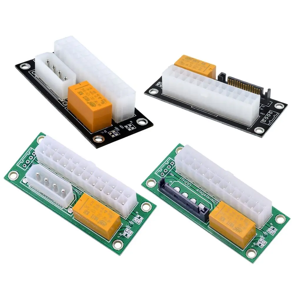 

24Pin Multi Power Supply Adapter 4Pin/SATA Dual Power Supply Connector Synchronous Boot Card Board For BTC Miner Risers Mining